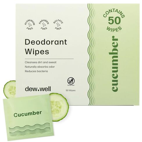 Deodorant Wipes - A Fresh Start When You’re On the Go - Aluminum, Paraben, and Sulfate Free - Rose Scent - 50 Individually Wrapped Wipes in Saudi Arabia