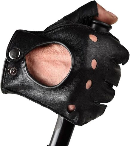 Men's Fingerless Gloves and Half-Fingered Driving and Cycling Unlined Leather Gloves in Saudi Arabia