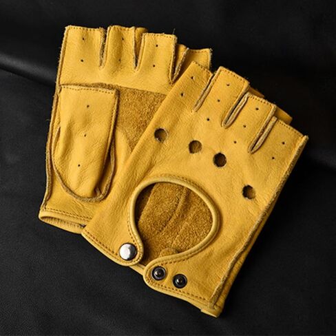 Men's Fingerless Gloves and Half-Fingered Driving and Cycling Unlined Leather Gloves in Saudi Arabia