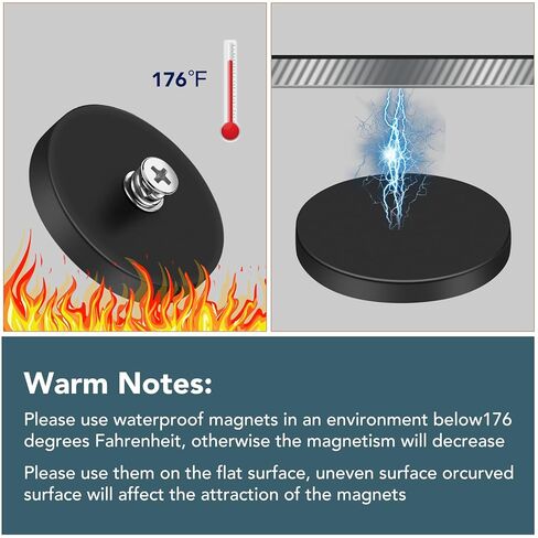 DIYMAG 4Pcs Rubber Coated Anti-Scratch Mounting Magnets, Adhesive Power 30LBS Neodymium Magnet Based with M5 Threaded Studs Strong Magnetic Hold The Base for Light Bar, Mirror, Camera, PTZ(1.69 Inch) in Saudi Arabia