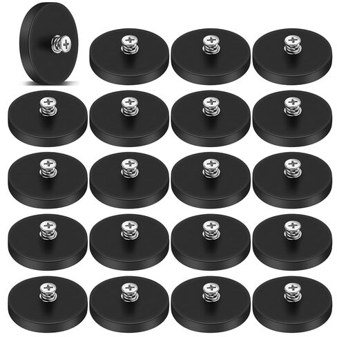 DIYMAG 4Pcs Rubber Coated Anti-Scratch Mounting Magnets, Adhesive Power 30LBS Neodymium Magnet Based with M5 Threaded Studs Strong Magnetic Hold The Base for Light Bar, Mirror, Camera, PTZ(1.69 Inch) in Saudi Arabia