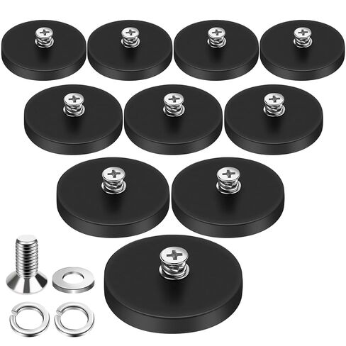DIYMAG 4Pcs Rubber Coated Anti-Scratch Mounting Magnets, Adhesive Power 30LBS Neodymium Magnet Based with M5 Threaded Studs Strong Magnetic Hold The Base for Light Bar, Mirror, Camera, PTZ(1.69 Inch) in Saudi Arabia
