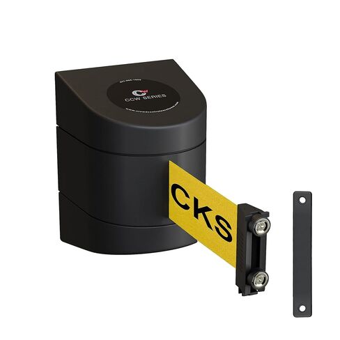 Crowd Control Warehouse - CCW Series WMB-230 Magnetic Wall Mount Retractable Belt Barrier - 30 Foot Belt, Red with"Caution - DO NOT Enter" White Letters Belt with Black ABS Case in Saudi Arabia