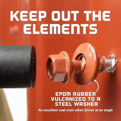 مثبتات بالإضافة إلى ST تثبيت من المعدن إلى المعدن #17 × 1-1/4 بوصة براغي مصقولة مع غسالة مطاطية EPDM، عدد 250 - مصممة لألواح الأسقف والجوانب in Kuwait