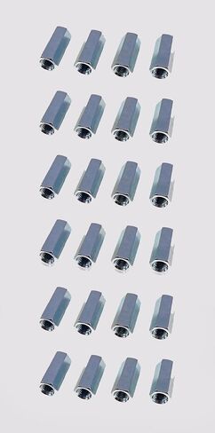 24 Pack 1/4-28 X 7/8" Long Fine Thread Hex Coupling Nut with Zinc Plate in Kuwait
