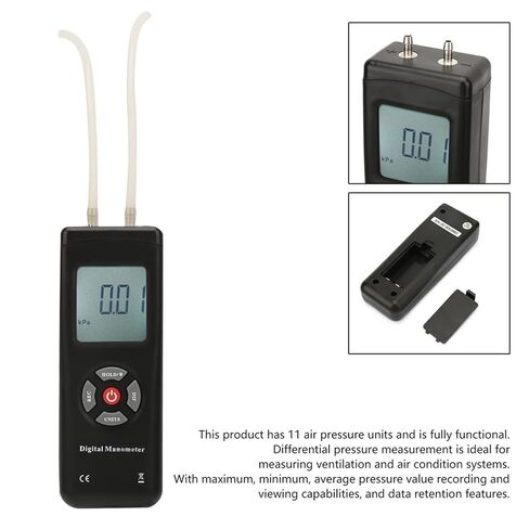 Garosa Digital Differential Pressure, Plastic Handheld Tool with Backlit Display, Measurement for Ventilation and Air Conditioning Systems in Saudi Arabia