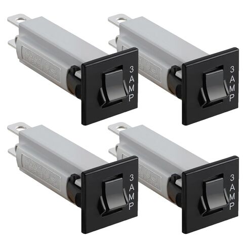 4 قطع من مصهر قاطع الدائرة الحرارية W28-XQ1A-3، 3 أمبير 125/250 فولت تيار متردد و32 فولت تيار مستمر، إعادة ضبط بالضغط، حامل إضافي لأنظمة التدفئة والتهوية وتكييف الهواء والسيارات والأجهزة in Kuwait