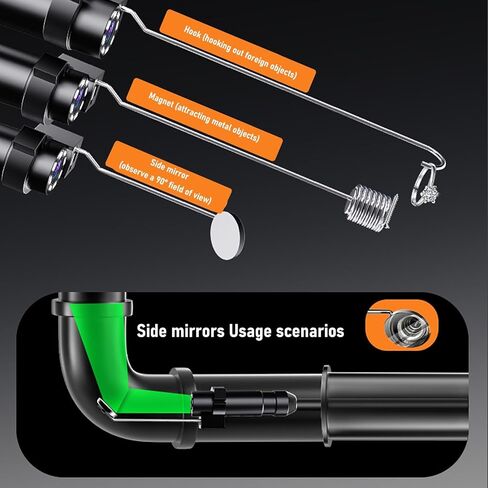 Endoscope Camera, 1080P Handheld 4.3 Inch Screen 8 Adjustable LED Lights, Inspection Camera, Industrial Endoscope with 16.5ft Cable for Automotive Industrial Sewer Inspection in Kuwait