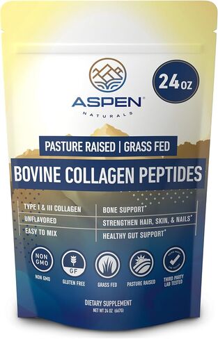 Aspen Naturals Marine Collagen Powdides Powder 12 Oz - Type I & III | مصادر مستدامة ، تم القبض على البرية | للشعر والجلد والأظافر | غير مملوك ، سهل الخلط ، خالي من الغلوتين ، غير المعدلة وراثيا in Kuwait