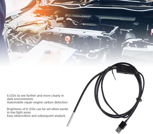 منظار USB، كاميرا بوريسكوب عالية الدقة 3.9 مم 1080 بيكسل مع 6 مصابيح LED قابلة للتعديل ومسبار IP67، لفحص خطوط أنابيب إصلاح السيارات والكشف عن المجاري in Saudi Arabia