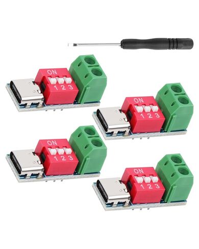 RIIEYOCA 5V-20V USB-C PD Trigger Board Module, PD/QC Decoy Fast Charge Module for DIY Power Bank, Laptops Charger,Power Supply Testing Projects (4 Pack) in Saudi Arabia