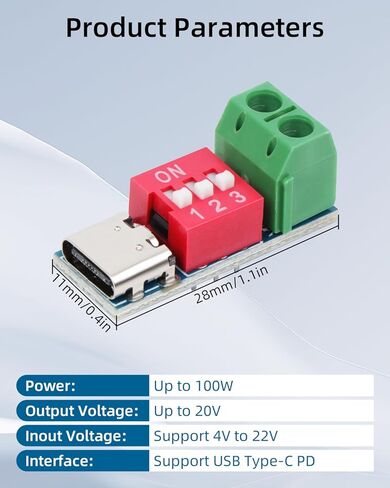 RIIEYOCA 5V-20V USB-C PD Trigger Board Module, PD/QC Decoy Fast Charge Module for DIY Power Bank, Laptops Charger,Power Supply Testing Projects (4 Pack) in Saudi Arabia