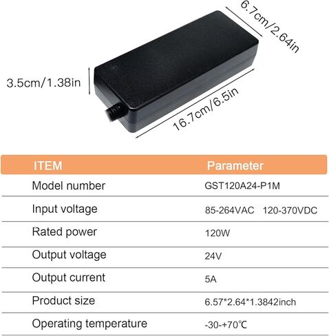 GST120A24-P1M مصدر طاقة تحويل أحادي الإخراج 24 فولت 5 أمبير 120 وات كفاءة عالية 90.5% نشط PFC UL CUL معتمد لآلات الأتمتة الصناعية وأنظمة التحكم الصناعية in Kuwait