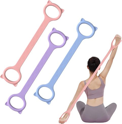 Figure 8 Resistance Bands, 8-Shaped Exercise Band for Women Arms Shoulder Back Legs Stretching Pilates Yoga in Kuwait