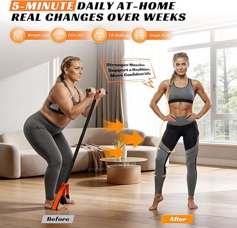 حزام مقاومة بدواسة متعدد الوظائف مع مقبض، معدات تمارين مطورة مع دواسة قدم ناعمة للجلوس وتمارين الصالة الرياضية المنزلية لكامل الجسم، تدريب أساسي/ABS، البيلاتس، اليوغا والعلاج الطبيعي in Kuwait