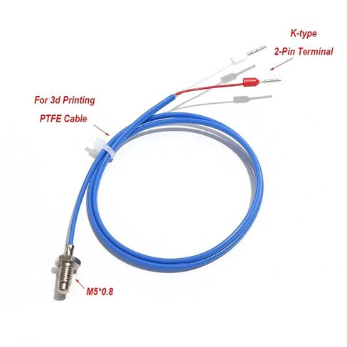 Screw WRNT-02 K-Type Thermocouple M5*0.8 PTFE Temperature Sensing Wire Thread 1Pcs(Cable Length 0.5M) in Saudi Arabia