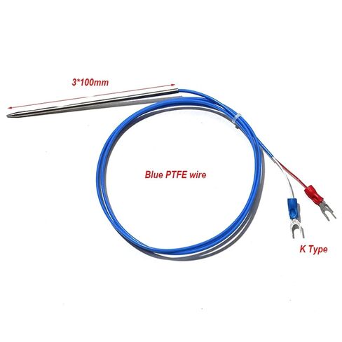 K/PT100 Type Probe Φ3x100mm Thermocouple Temperature Test Line for Industrial 1Pcs(K Length10m) in Saudi Arabia