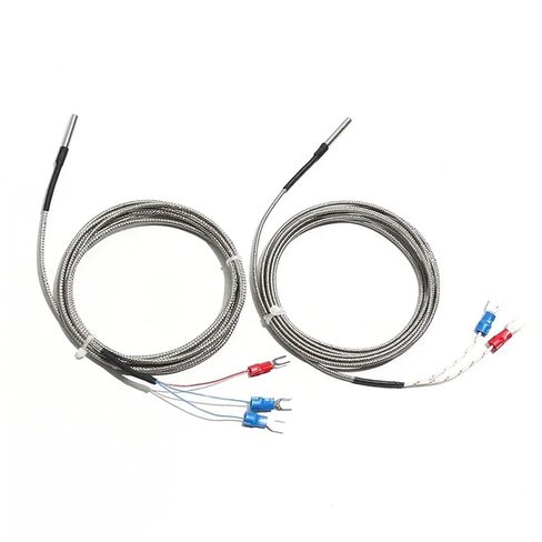 4 * 30mm Stainless Steel Temperature Sensor K Type J PT100 1-5m Shielded Braide Wire Thermocouple 1Pcs(J Type 2m) in Kuwait