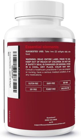 Essential Elements Omega-3 Fish Oil Supplement with EPA & DHA | Fatty Acids for Immune, Heart & Cognitive Support | 60 Softgels in Saudi Arabia