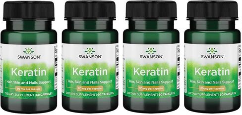 Swanson Keratin (from Tibetan Wool) - Natural Supplement Promoting Healthy Joints, Hair, Skin & Nails - Helps Nourish Healthy Connective Tissues - (60 Capsules, 50mg Each) in Kuwait