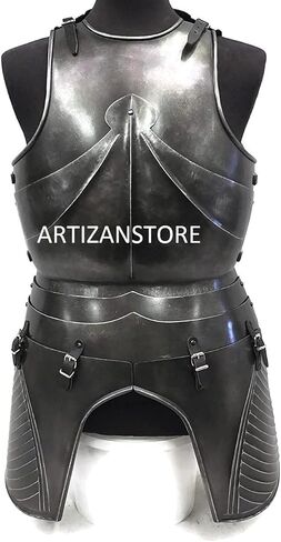 ARTIZANSTORE LARP Armor صدرية على الطراز الألماني باللون الفضي in Saudi Arabia