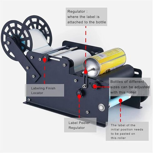Manual Round, Adjustable Semi-Automatic, Length 10-300mm Label, 30 Times/Min and No Bubble Wrinkle, for Beverage Shop, Catering Field, Brewing in Saudi Arabia