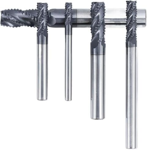 1pcs Carbide Roughing End Mill 4-12mm Dia Solid Carbide End Mill 4 Flute CNC Milling Cutter Bits 50HRC Metal Roughing Machining Router Bit(12xD12x30x75L) in Kuwait