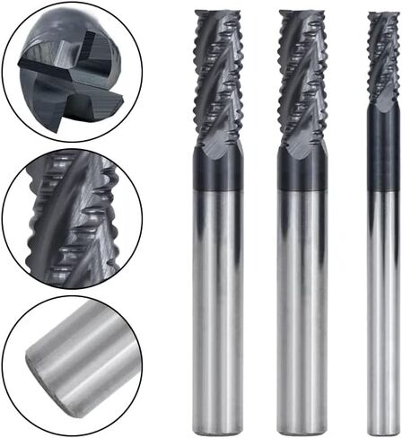 1pcs Carbide Roughing End Mill 4-12mm Dia Solid Carbide End Mill 4 Flute CNC Milling Cutter Bits 50HRC Metal Roughing Machining Router Bit(12xD12x30x75L) in Kuwait