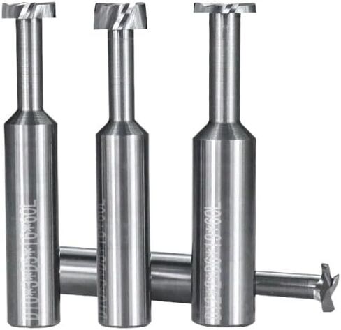 1pcs T Slot End Mill Milling Cutter 4-12mm Shank Solid Carbide Titanium Coating T Slotting End Mill 4 Flutes Carbide Router Bit(4x1x2x6.4x50) in Kuwait