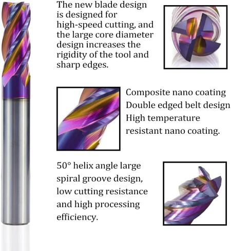 1pcs Carbide End Mill Cutter HRC 65 Spiral End Milling Bit 4 Flute 5-12mm Tungsten Carbide End Mill CNC Machine Router Bit for Aluminum Copper Carbon Steel in Kuwait