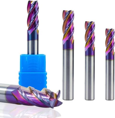 1pcs Carbide End Mill Cutter HRC 65 Spiral End Milling Bit 4 Flute 5-12mm Tungsten Carbide End Mill CNC Machine Router Bit for Aluminum Copper Carbon Steel in Kuwait