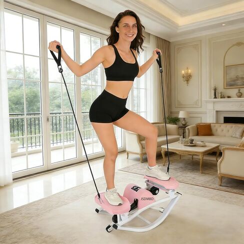 JSDMBD Rock Stepper Step Side-to-Side Lateral Rocking Fitness Stepper with Digital Monitor/Resistance Bands Machine for Home Workout (Dark Gray) in Saudi Arabia