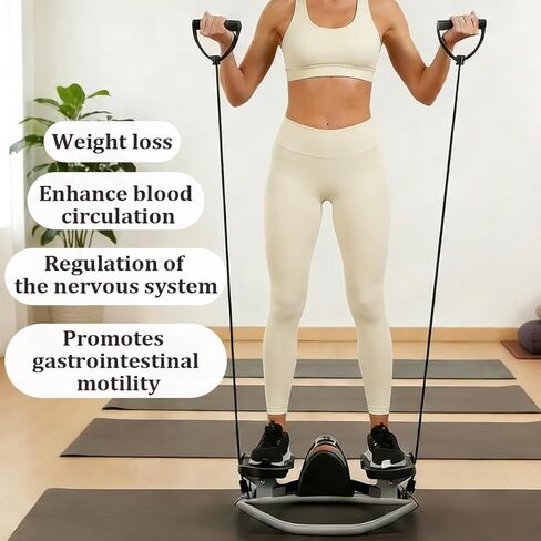 Rock Stepper, Lateral Rocking Fitness Stepper with Digital Display & Resistance Band, Low-Impact Side-to-Side Stepper for Knees/Joints, Compact Portable Home Workout Machine for Legs Glutes Abs in Saudi Arabia