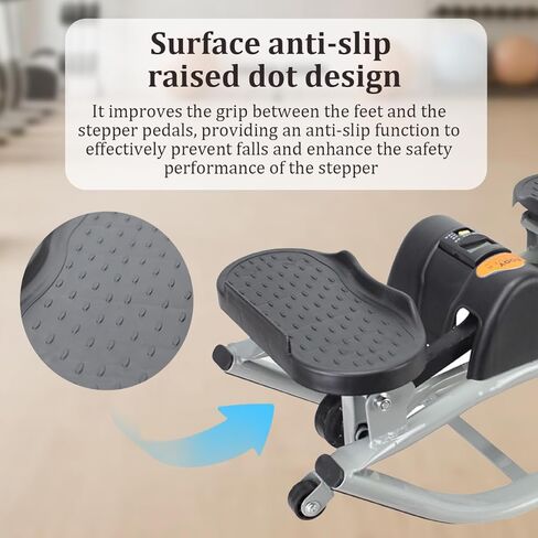 Rock Stepper, Lateral Rocking Fitness Stepper with Digital Display & Resistance Band, Low-Impact Side-to-Side Stepper for Knees/Joints, Compact Portable Home Workout Machine for Legs Glutes Abs in Saudi Arabia