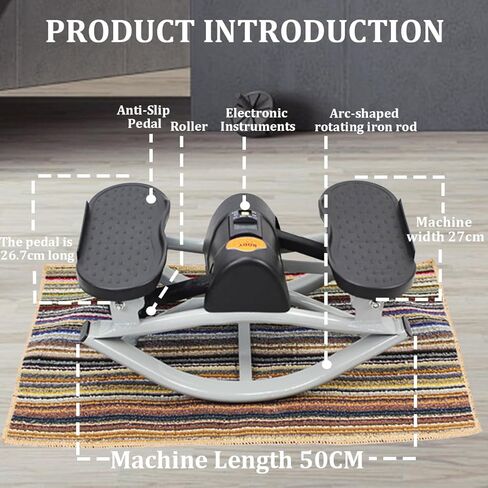 Rock Stepper, Lateral Rocking Fitness Stepper with Digital Display & Resistance Band, Low-Impact Side-to-Side Stepper for Knees/Joints, Compact Portable Home Workout Machine for Legs Glutes Abs in Saudi Arabia