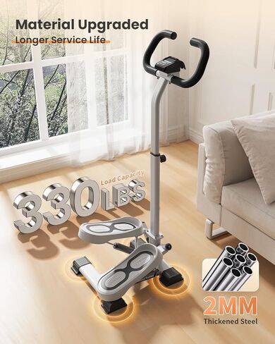 FLYBIRD Stepper with Handlebar, Twist Stair Stepper for Exercises for Leg Workout, 330LB Weight Capacity, Low-Impact Home Cardio Machine Suitable for Beginners 2026 Version in Kuwait