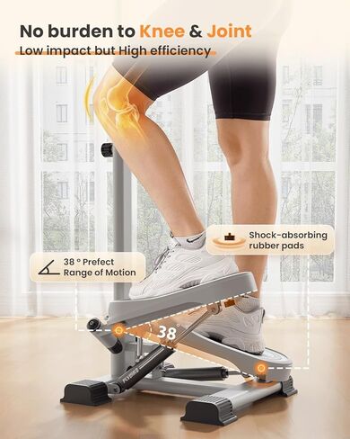 FLYBIRD Stepper with Handlebar, Twist Stair Stepper for Exercises for Leg Workout, 330LB Weight Capacity, Low-Impact Home Cardio Machine Suitable for Beginners 2026 Version in Kuwait