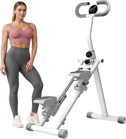 Stair Stepper for Home Vertical Climber, Foldable Full Body Exercise Aerobic Climbing Machines, Mountaineering Fitness Equipment with Adjustable Handles (White) in Kuwait