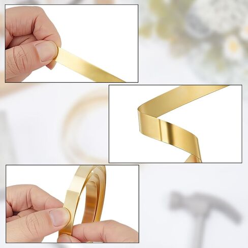 arricraft 2 لفات من النحاس الأصفر، لفة من الصفائح المعدنية الذهبية، لفة نحاسية مرنة مع سطح أملس، شريط نحاسي متعدد الأغراض للاستخدام الصناعي وصناعة المجوهرات 0.5 × 10 × 1000 مم in Saudi Arabia