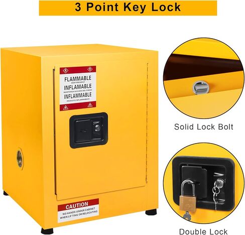 Fireproof COSHH Cabinet - Double Wall Galvanized Steel Flammable Storage - Lockable, Adjustable Shelf, Ventilation Ports - Hazardous Materials Safety Closet for Chemical, Industrial Use - in Saudi Arabia