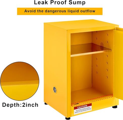 Fireproof COSHH Cabinet - Double Wall Galvanized Steel Flammable Storage - Lockable, Adjustable Shelf, Ventilation Ports - Hazardous Materials Safety Closet for Chemical, Industrial Use - in Saudi Arabia