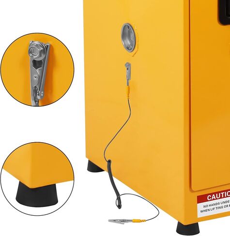 Fireproof COSHH Cabinet - Double Wall Galvanized Steel Flammable Storage - Lockable, Adjustable Shelf, Ventilation Ports - Hazardous Materials Safety Closet for Chemical, Industrial Use - in Saudi Arabia