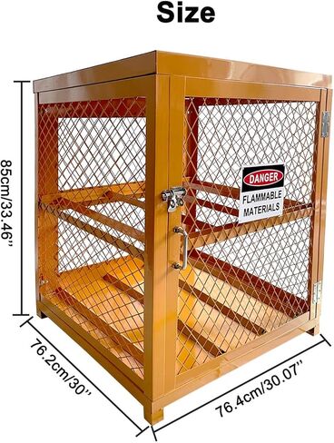Cylinder Cabinet Single Door Horizontal Cylinder Storage, Horizontal Gas Cage,Yellow Powder Coat Finish, 4 x 33 lbs Cylinder Capacity in Saudi Arabia