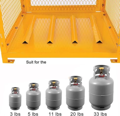 Cylinder Cabinet Single Door Horizontal Cylinder Storage, Horizontal Gas Cage,Yellow Powder Coat Finish, 4 x 33 lbs Cylinder Capacity in Saudi Arabia