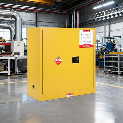 خزانة PeakPursuit القابلة للاشتعال | خزائن التخزين الخطرة، منظم أمان عالي التحمل للسوائل القابلة للاشتعال، ورشة عمل تجارية صناعية، تخزين آمن in Kuwait