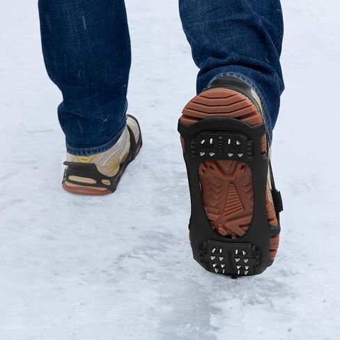Crampons, Ice Cleats for Shoes and Boots Anti-Slip Snow Traction Cleats Walking on Snow and Ice Slip-on Stretch Footwear for Winter Walking Hiking Fishing in Saudi Arabia