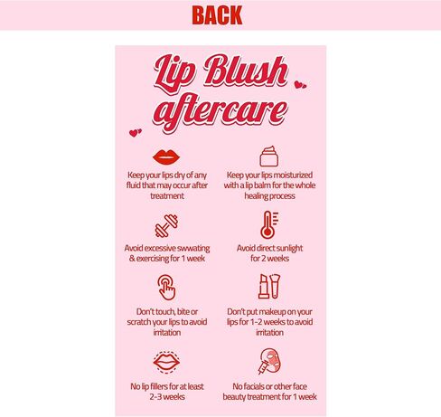 Lip Blush Aftercare Cards – 100 Pack 2x3.5 Inch Business Card Size, Lip Blush Healing Stages & Aftercare Instruction Cards for P M U Artists, Med Spa, Esthetician & Aesthetic Clinic Supplies in Saudi Arabia