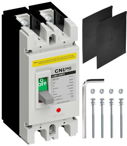 250Amp Molded Case Circuit Breaker MCCB 2 Poles DC500V Battery Disconnect Switch, PV Circuit Breaker or Main Power for Boat, Solar, UPS and Battery in Kuwait