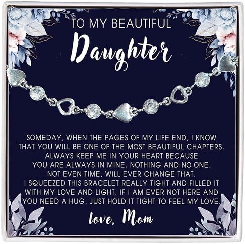 To My Daughter Bracelet From Mom And Dad With Heartfelt Message & Elegant Box, Valentines Gifts For Daughter, Jewelry Gift For Daughter From Mother and Father On Birthday, Graduation in Kuwait