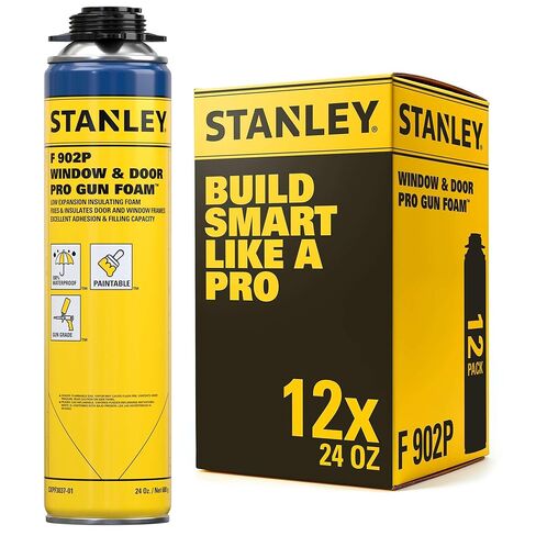 Stanley F902P Window & Door Pro Gun Sealant (2x24 Oz.) – Low Expansion Polyurethane Spray Foam Insulation for Window & Door, High-Yield Waterproof Gap Filler | Gun NOT Included | 24 Oz. 2 Pack in Saudi Arabia